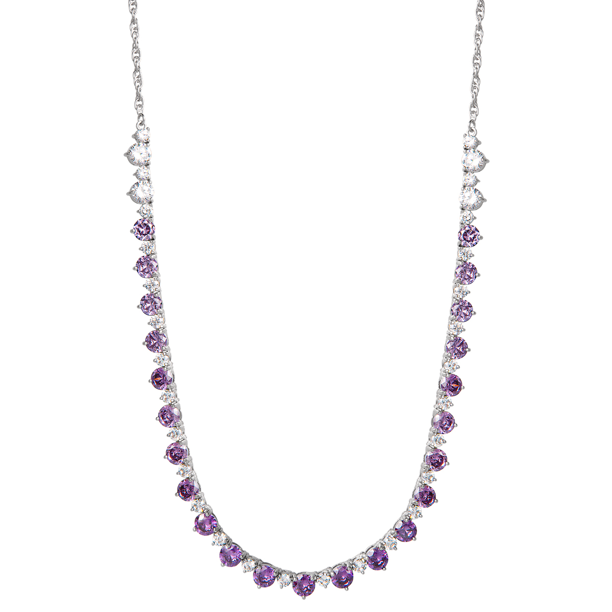 Splendere Sterling Silver Purple Ombre Necklace