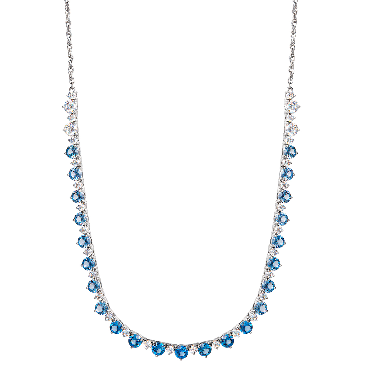 Splendere Sterling Silver Ombre CZ Necklace