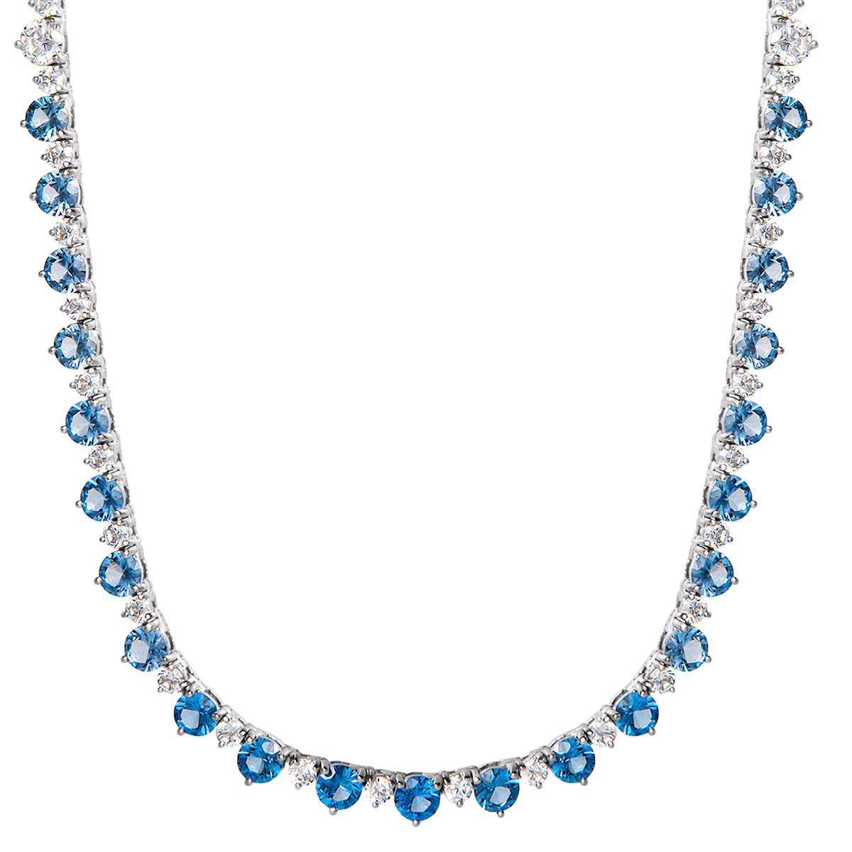 Splendere Sterling Silver Ombre CZ Necklace