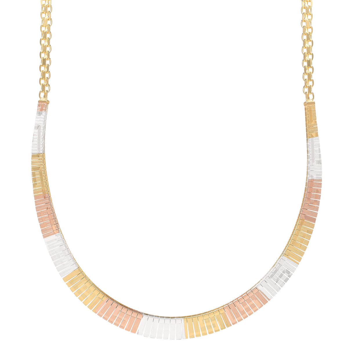 Ellen Tracy Tri-Color Greek Key Necklace