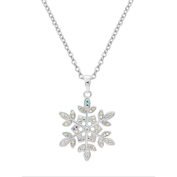 Brass Silver Plated Crystal Snowflake Pendant alternate view