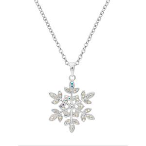 Brass Silver Plated Crystal Snowflake Pendant alternate view