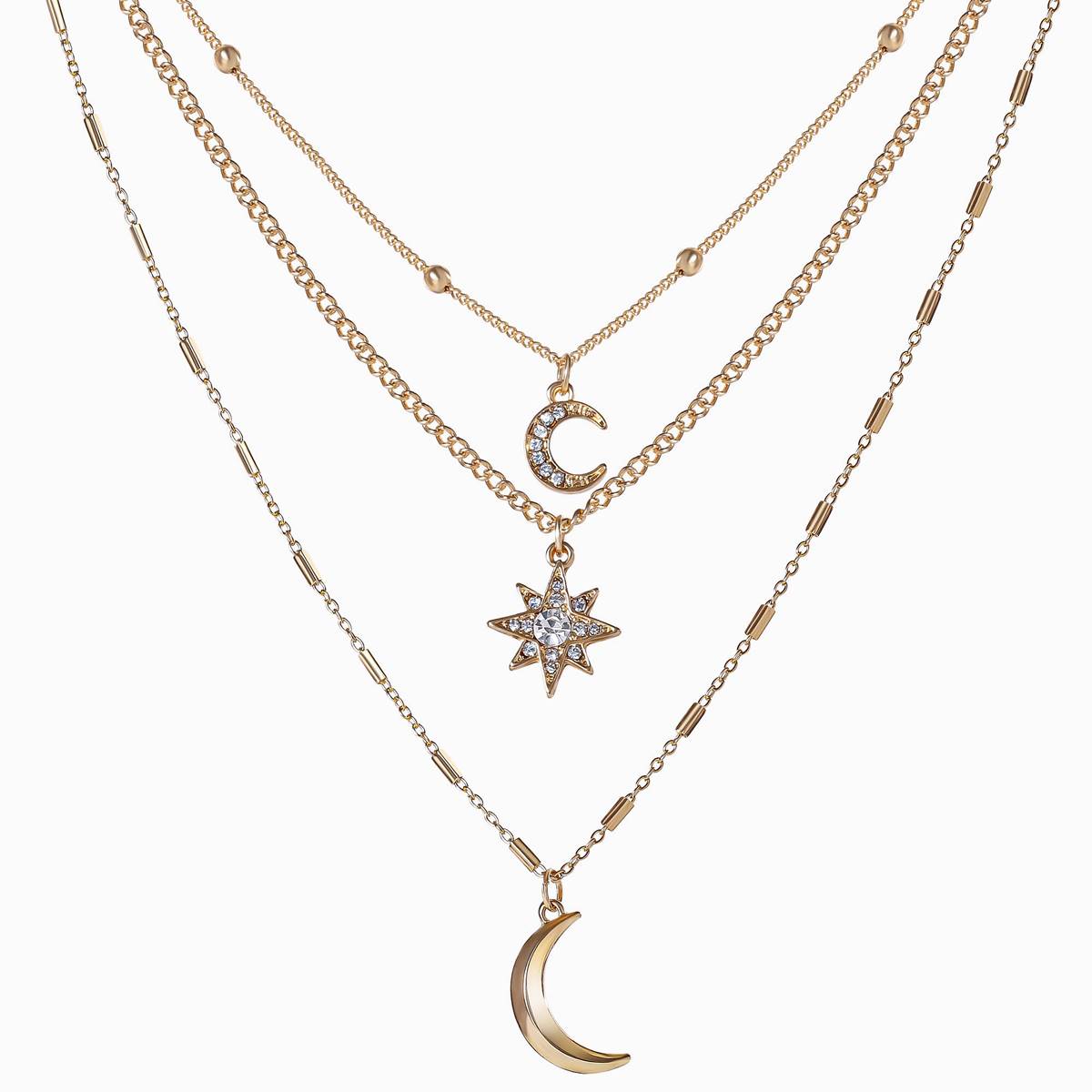 Jessica Simpson Triple Layered Celestial Necklace