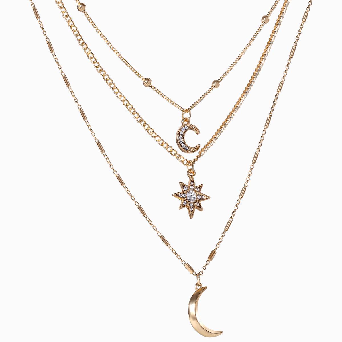 Jessica Simpson Triple Layered Celestial Necklace