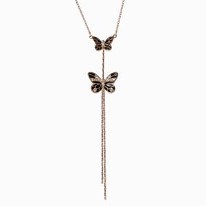Jessica Simpson Double Butterfly Pendant Y-Necklace