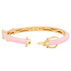 Disney Yellow Gold Plated Pink Minnie Mouse Bangle Bracelet alternate view