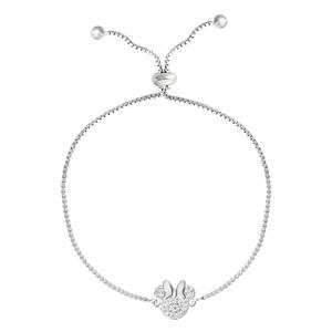 Disney Silver Plated Minnie Mouse CZ Adjustable Bolo Bracelet