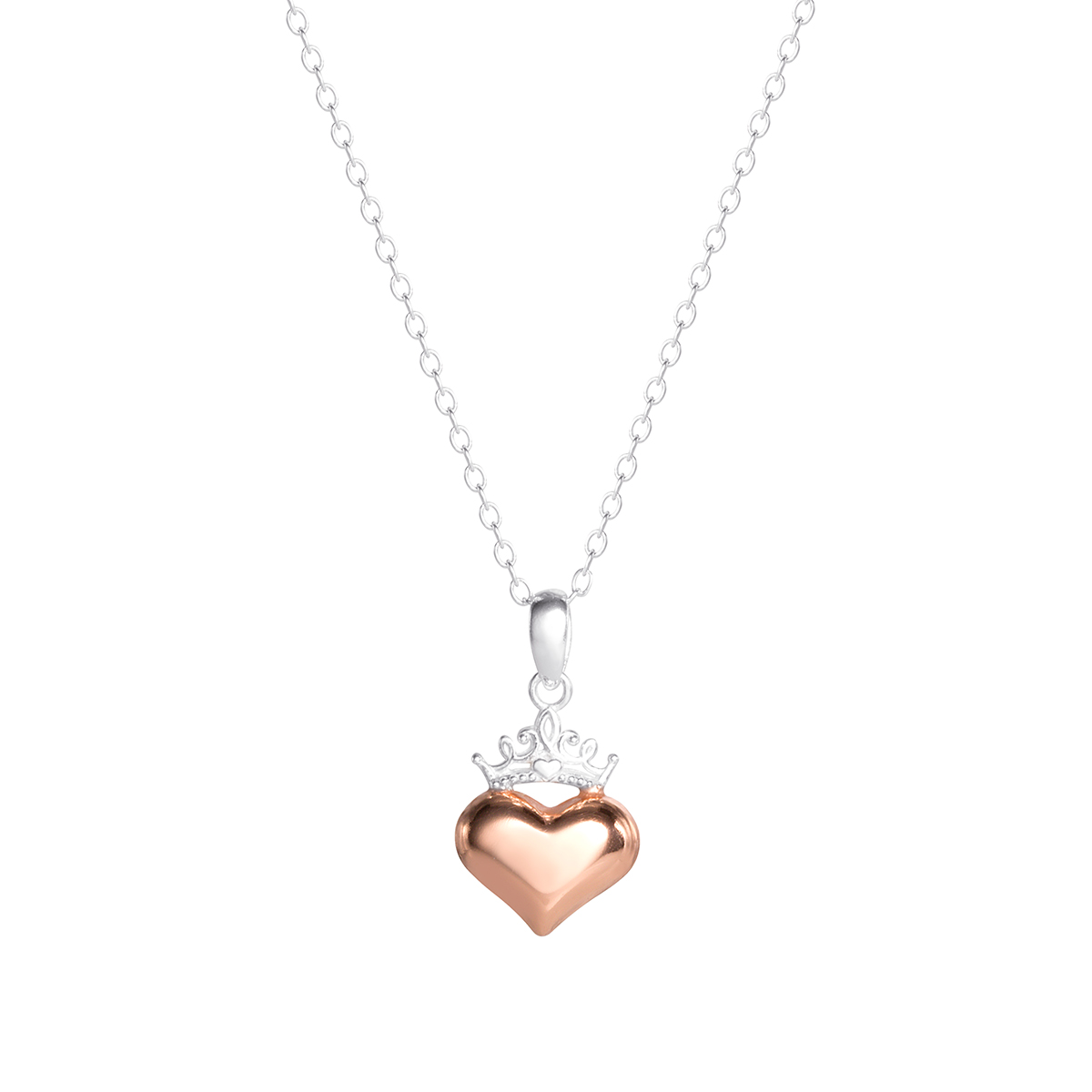 Disney Princess Sterling Silver Heart Tiara Pendant