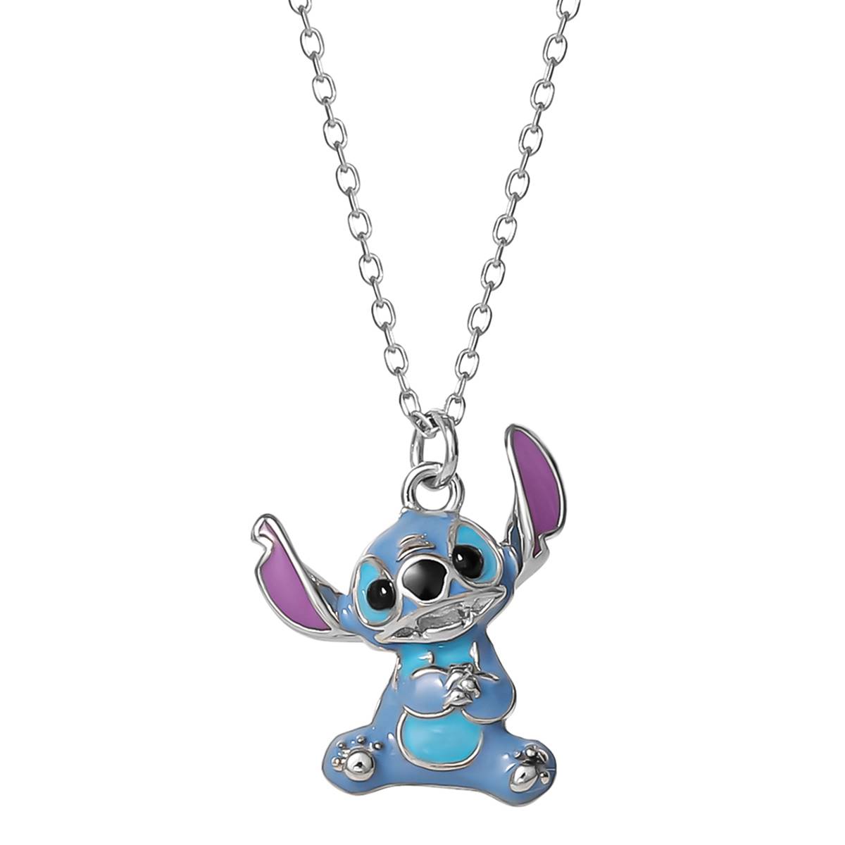 Disney Stitch Sterling Silver Enamel Pendant Necklace