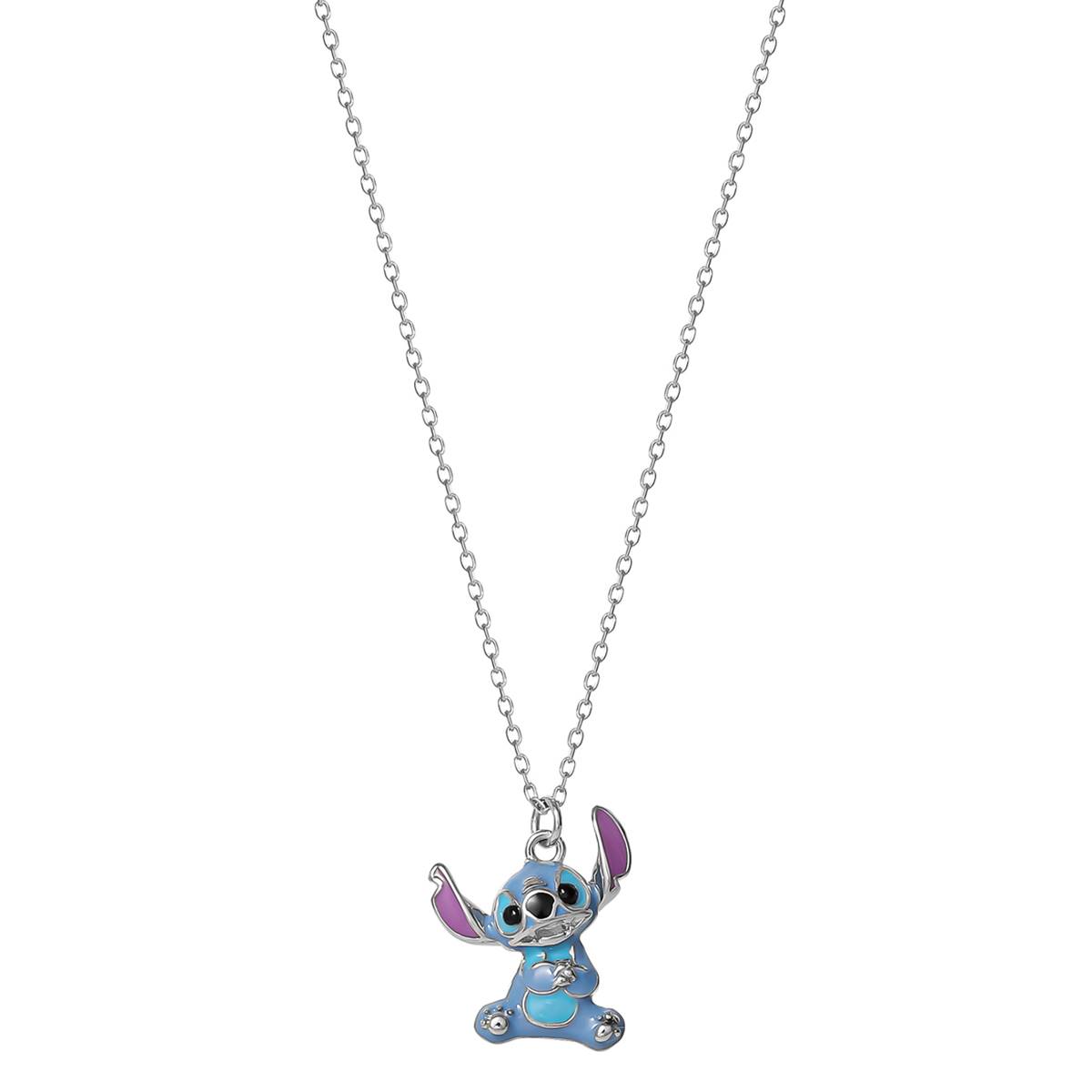 Disney Stitch Sterling Silver Enamel Pendant Necklace