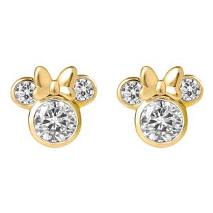 Disney Minnie Mouse Yellow Gold Plated CZ Stud Earrings alternate view