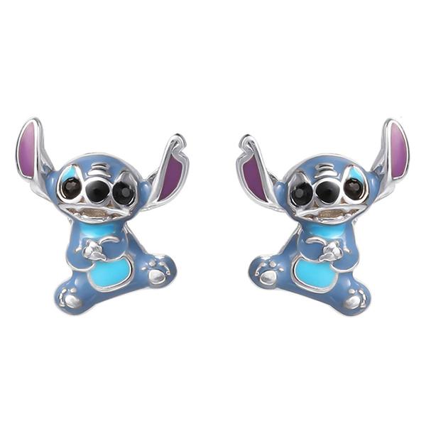Disney Stitch Sterling Silver Enamel Stud Earrings alternate view