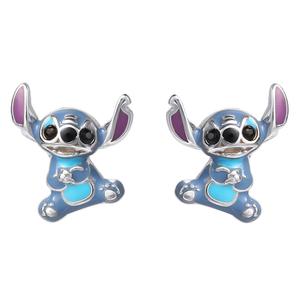 Disney Stitch Sterling Silver Enamel Stud Earrings alternate view