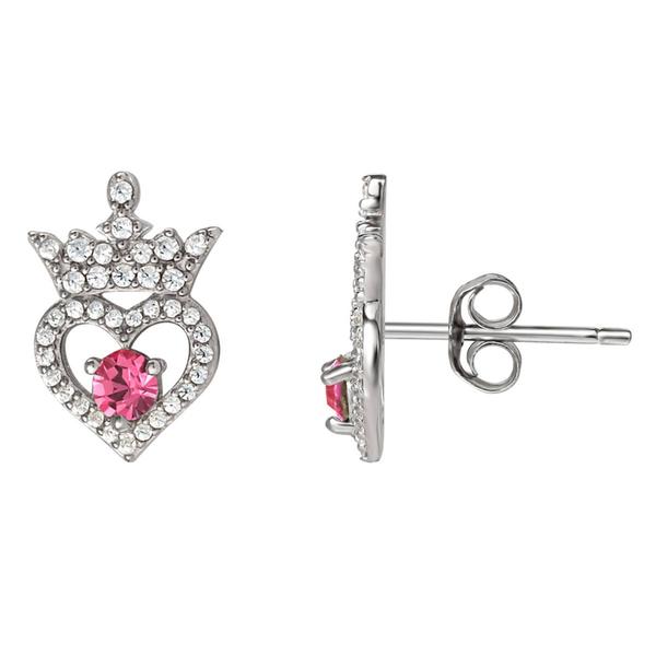 Disney Princess Sterling Silver CZ Stud Earrings