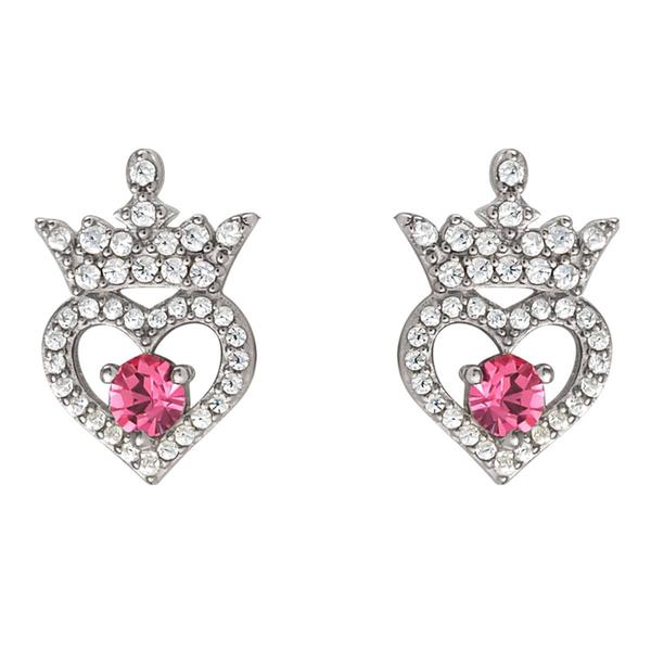 Disney Princess Sterling Silver CZ Stud Earrings alternate view