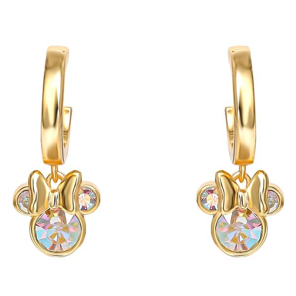 Disney Minnie Mouse Gold Plated AB Crystal Stud Earrings alternate view