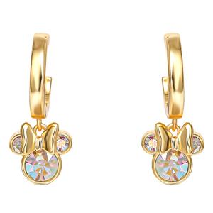 Disney Minnie Mouse Gold Plated AB Crystal Stud Earrings alternate view