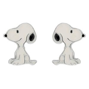 Sterling Silver with Enamel Snoopy Stud Earrings