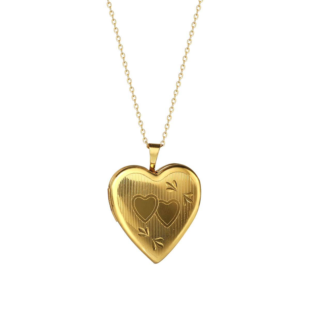 Gold Flash Plated Sterling Silver Heart Locket With 18in. Chain