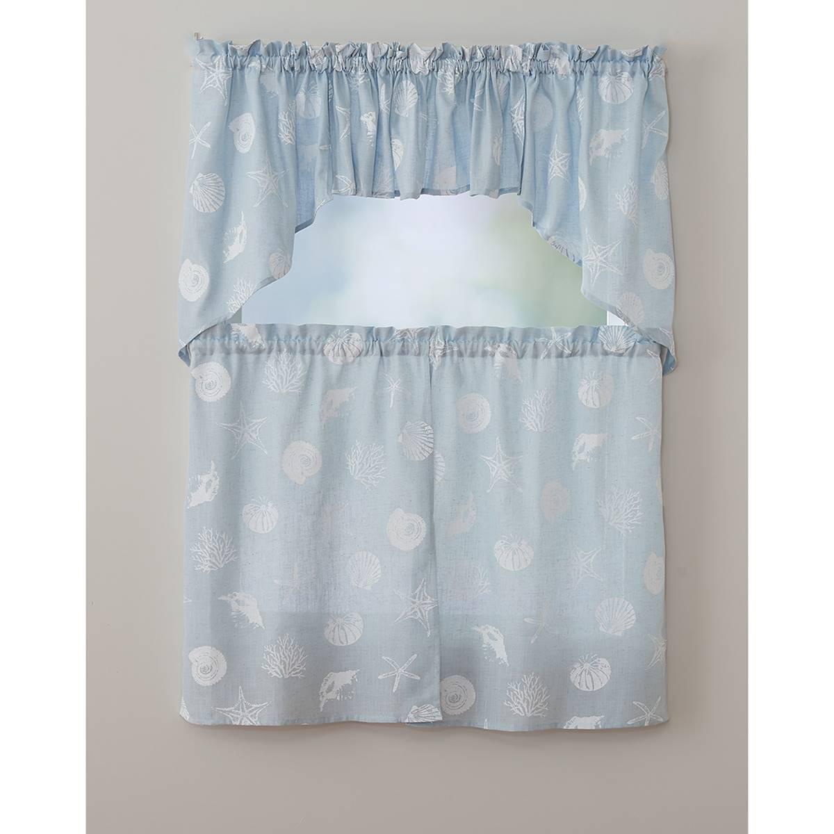 Seashell Print Tier Curtains