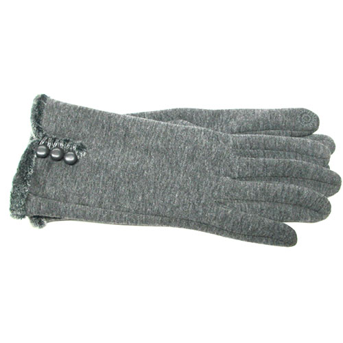 Womens Adrienne Vittadini Stretch Button Trim Touchscreen Gloves