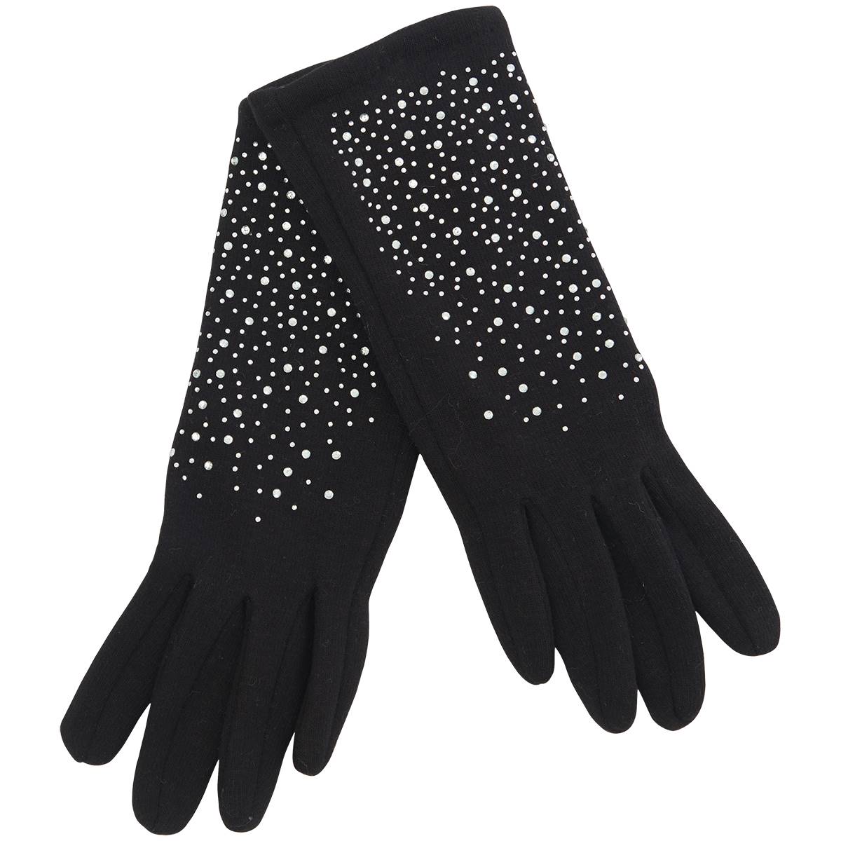 Womens Adrienne Vittadini Rhinestone Touchscreen Gloves