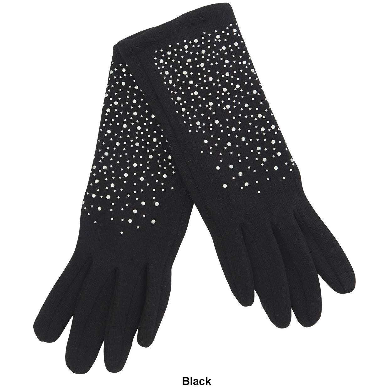 Womens Adrienne Vittadini Rhinestone Touchscreen Gloves