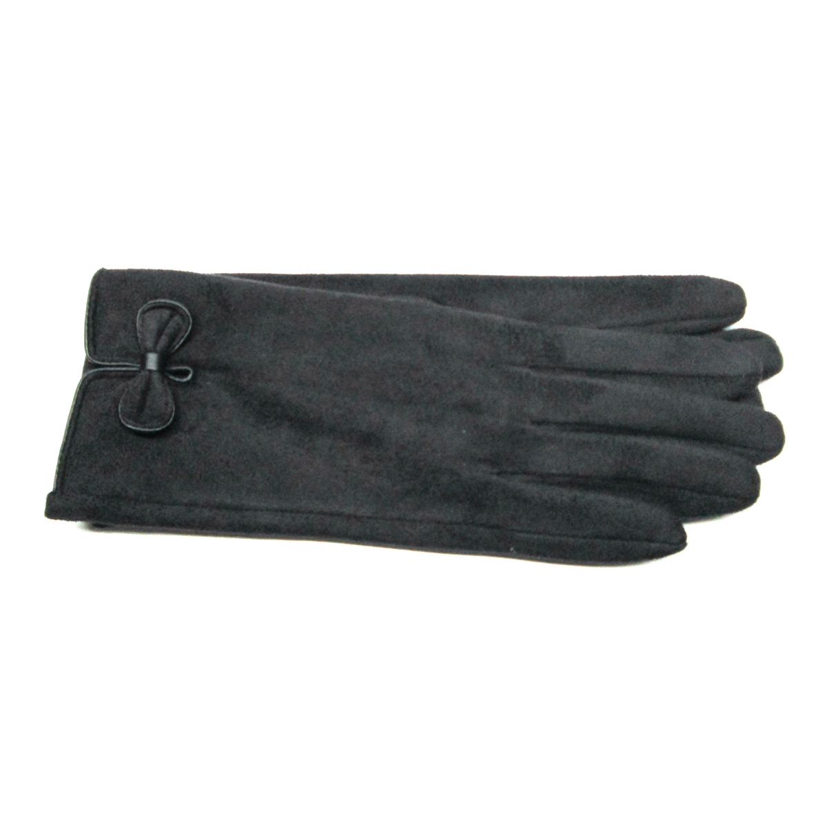 Womens Adrienne Vittadini Faux Suede Gloves With Piping Trim
