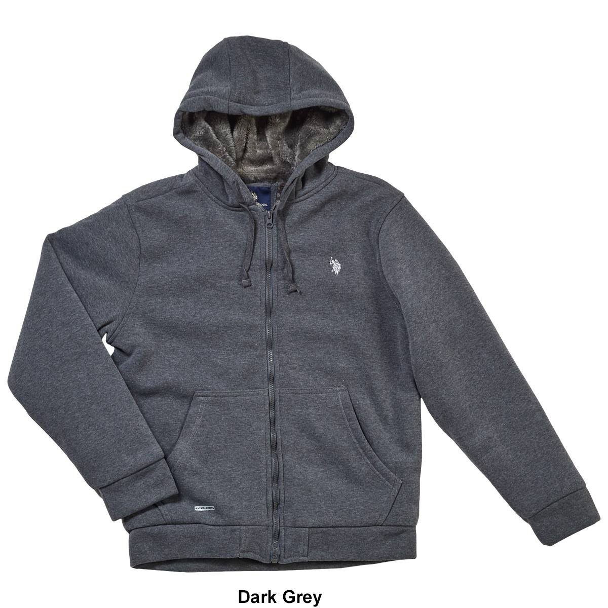 Mens U.S. Polo Assn.(R) Solid Sherpa Lined Hoodie