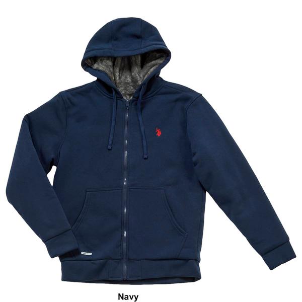 Mens U.S. Polo Assn.(R) Full Zip Sherpa Lined Solid Hoodie alternate view