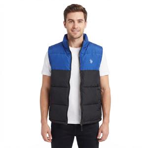 Mens U.S. Polo Assn.(R) Color Block Puffer Vest - Blue/Black