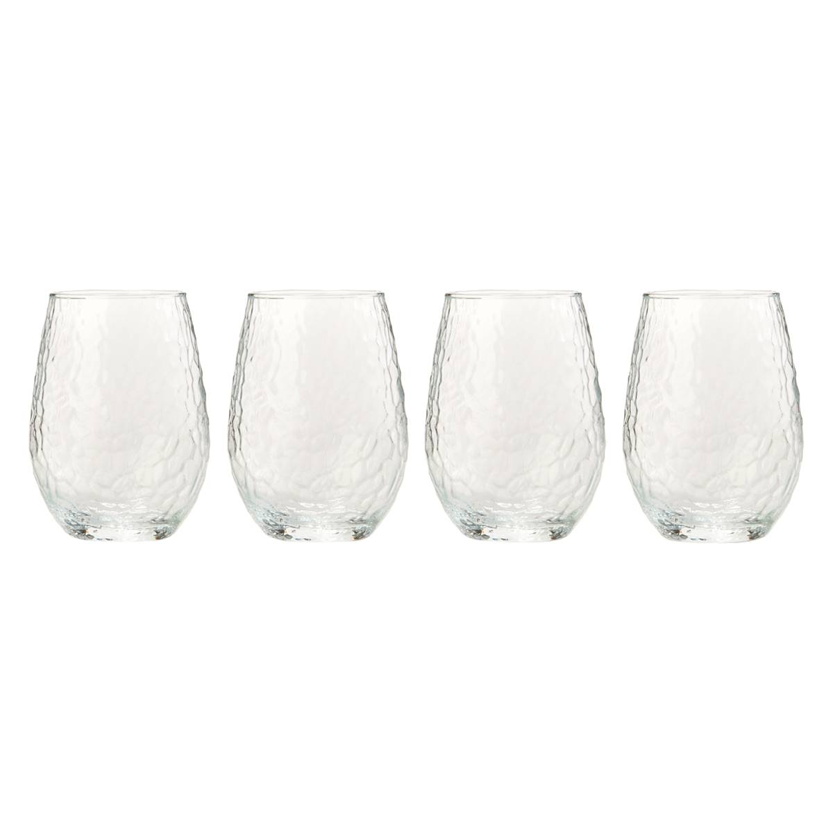 Circleware 18.5oz. Textured Stemless Wine Glasses - Set Of 4