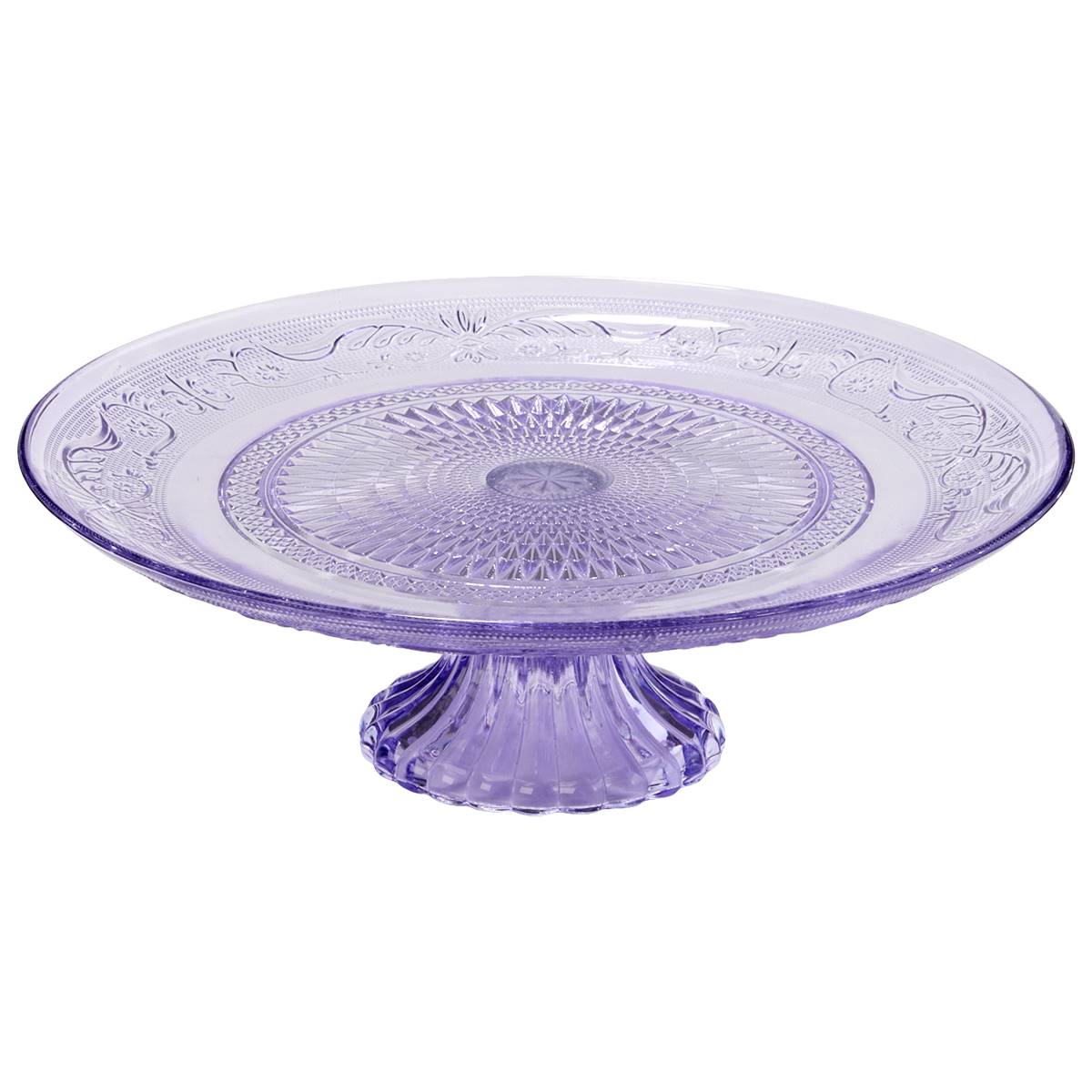 Circle Glass Vintage Lavender Cake Stand