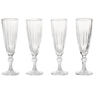 Circle Glass Elegant Diamond 6oz. Champagne Flute - Set of 4