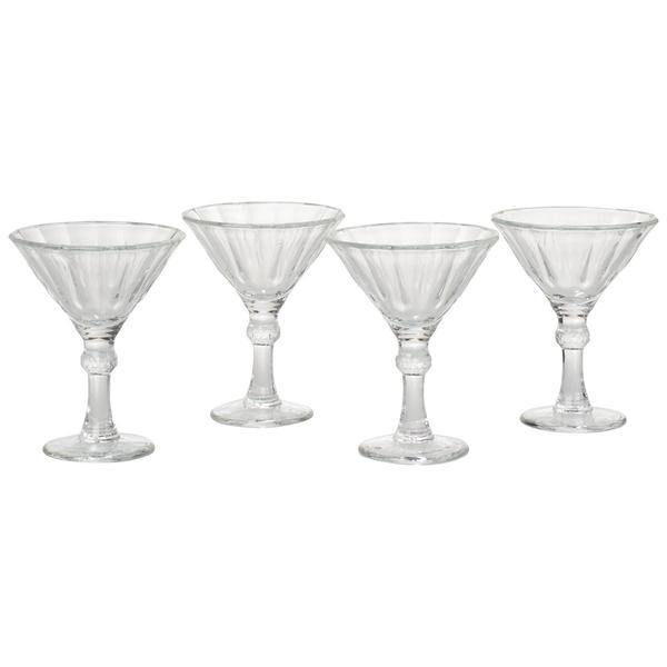 Circle Glass Elegant Diamond Martini Glass - Set of 4