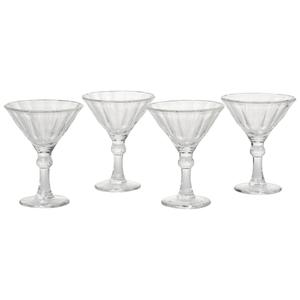 Circle Glass Elegant Diamond Martini Glass - Set of 4
