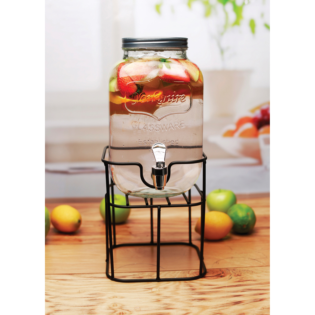 Circle Glass Mini Yorkshire 1gal. Sun Tea Jar With Stand