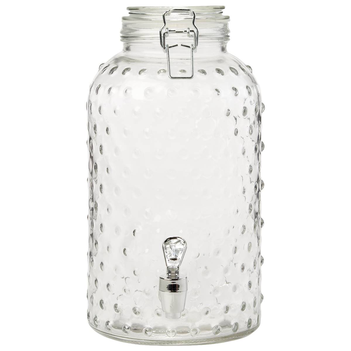 Circle Glass 140 Oz. Hobnail Dispenser With Hermetic Lid