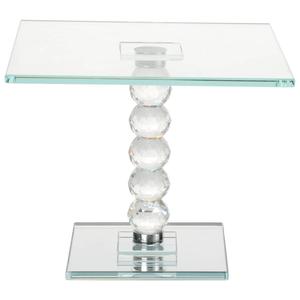 Circle Glass Square Crystal Dessert Stand with Mirror Base