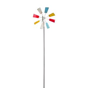 Alpine Multi-Color Metal Windmill Garden Stake