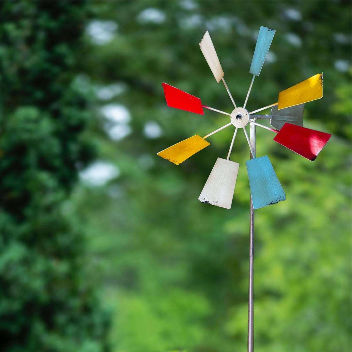 Alpine Multi-Color Metal Windmill Garden Stake