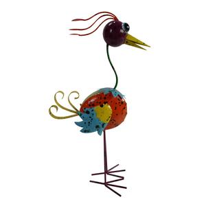 Alpine Quirky Metal Rainbow Bird Decor