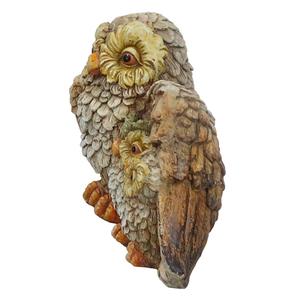 Alpine Owl Mom Wing Protecting Baby Owlets Statuary alternate view