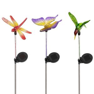 Alpine Solar Insects/Bird LED Garden Stakes - Set of 3 alternate view