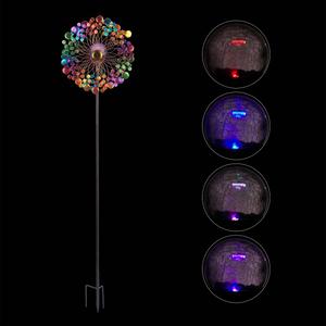 Alpine Solar Ecliptic Wind Spinner Stake w/ Color Changing LEDs alternate view