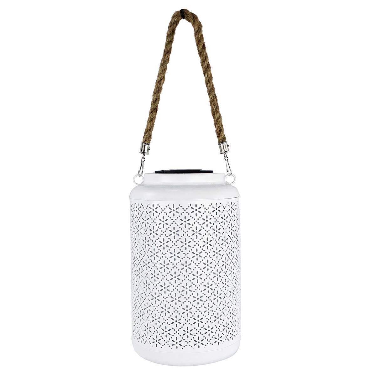 Alpine Solar Hanging Decorative White LED Lantern