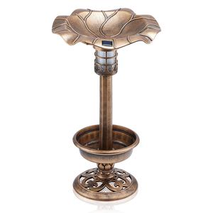 Alpine Solar LED Pesdestal Birdbath w/ Planter