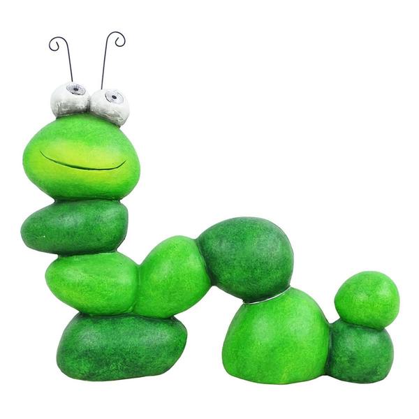 Alpine Solar Caterpillar Statuary w/ LED Light-Up Eyes