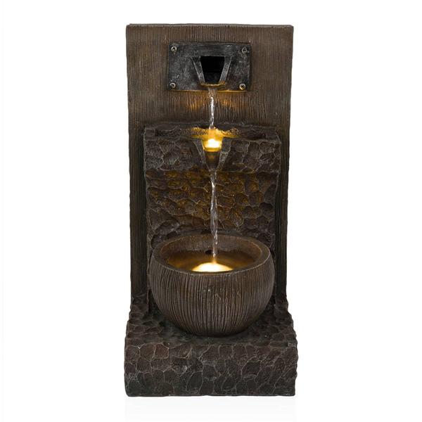 Alpine 3-Tier Cascading Fountain w/ Warm White LED Lights alternate view