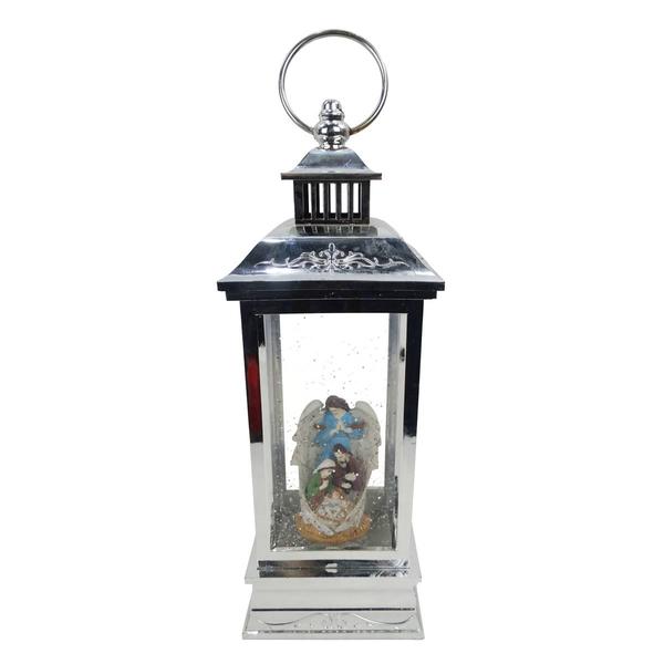 Alpine LED Angel Nativity Lantern Snowglobe